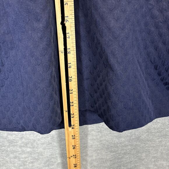 Talbots Cropped Jacket 22 P Mod Collar Polka Dot Texture 3/4 Sleeve Navy Blue - Picture 7 of 10